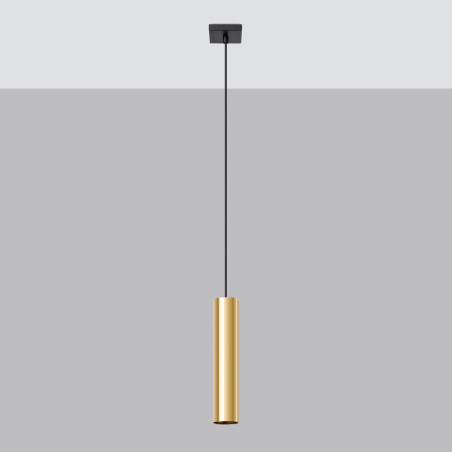 Lampa wisząca tuba Lagos 8cm złoty Sollux - Nowoczesny design