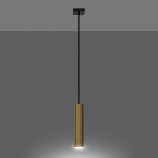 Lampa wisząca tuba Lagos 8cm złoty Sollux - Nowoczesny design