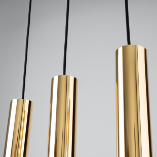 Lampa wisząca Lagos Long 3 tuby - Złoty Sollux | Sklep z lampami