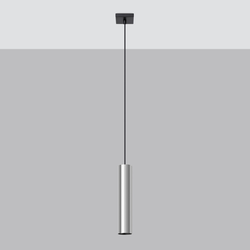 Lampa wisząca tuba Lagos 8cm chrom Sollux - Sklep z lampami