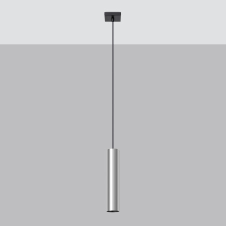 Lampa wisząca tuba Lagos 8cm chrom Sollux - Sklep z lampami