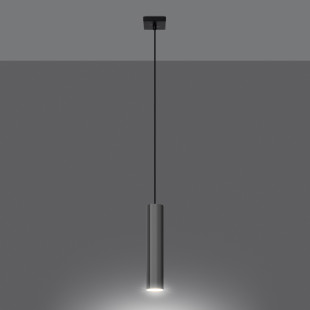 Lampa wisząca tuba Lagos 8cm chrom Sollux - Sklep z lampami
