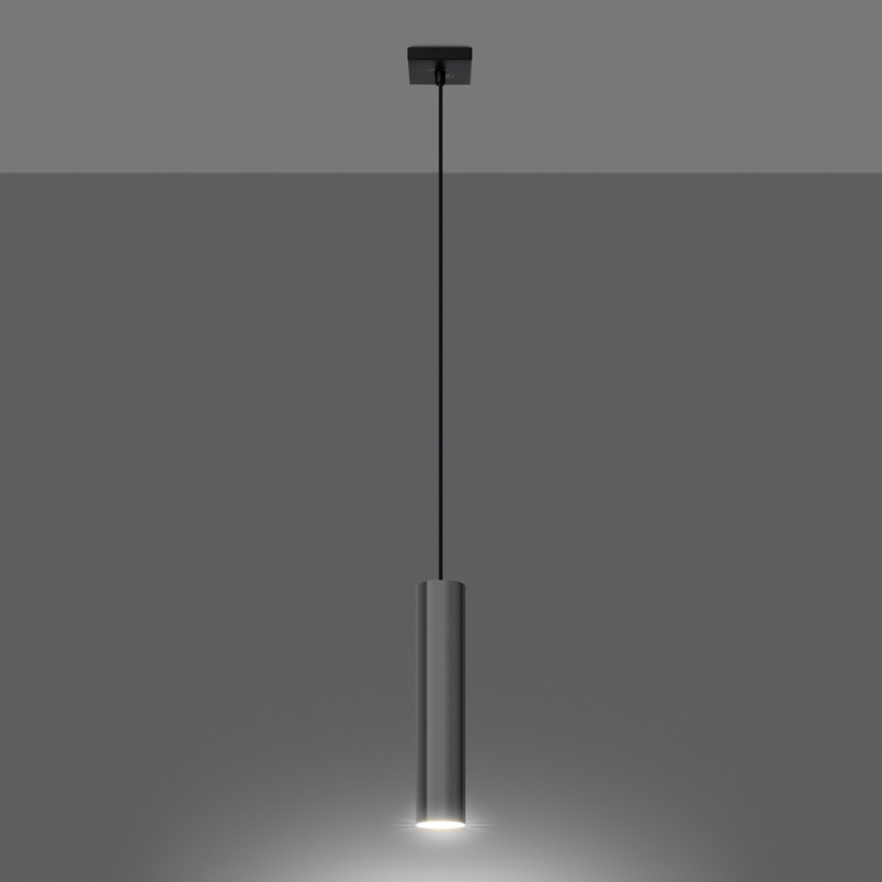 Lampa wisząca tuba Lagos 8cm chrom Sollux - Sklep z lampami
