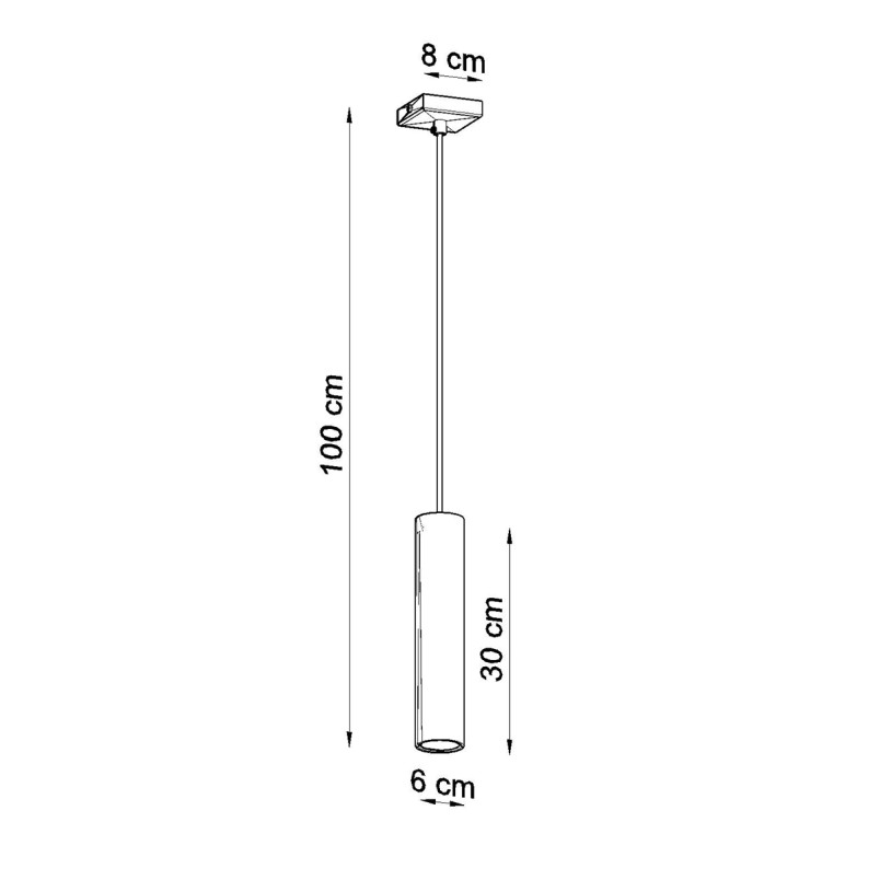 Lampa wisząca tuba Lagos 8cm chrom Sollux - Sklep z lampami