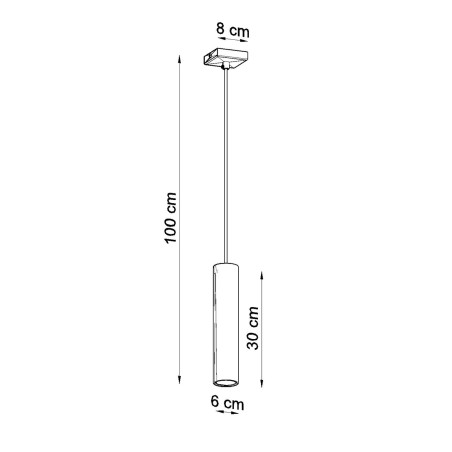 Lampa wisząca tuba Lagos 8cm chrom Sollux - Sklep z lampami