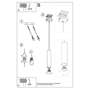 Lampa wisząca tuba Lagos 8cm chrom Sollux - Sklep z lampami