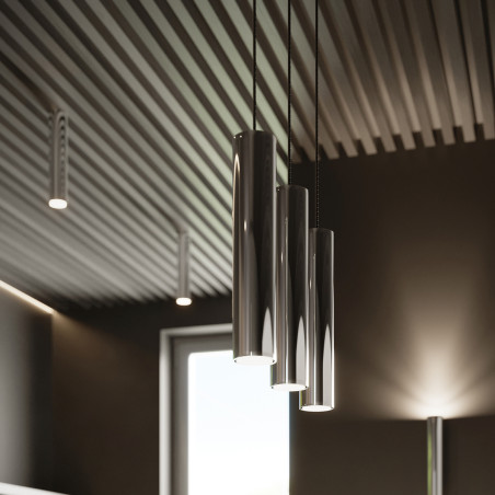 Lampa wisząca tuba Lagos 8cm chrom Sollux - Sklep z lampami
