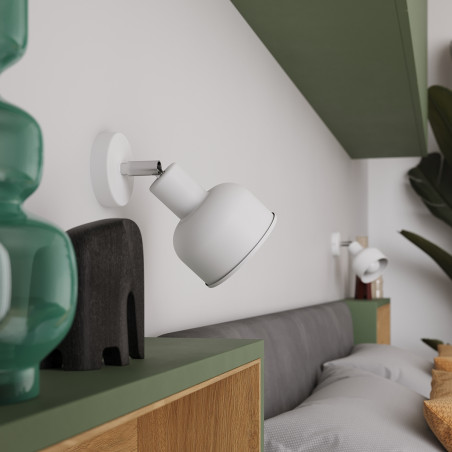 Kinkiet loft Elba biały Sollux - Regulowany, Metalowy