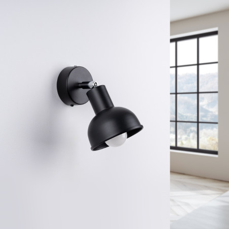 Kinkiet Loft Elba Czarny Sollux | Regulowany, Metalowy