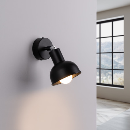 Kinkiet Loft Elba Czarny Sollux | Regulowany, Metalowy