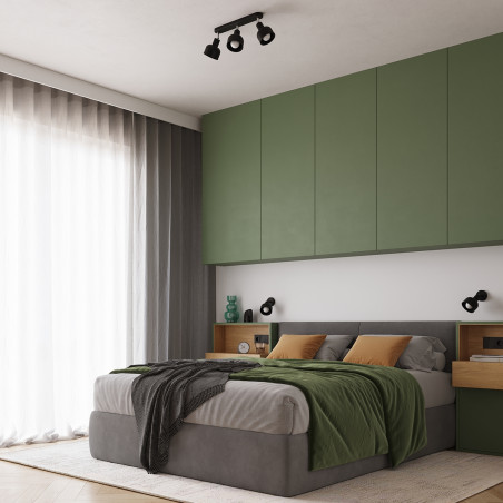 Kinkiet Loft Elba Czarny Sollux | Regulowany, Metalowy