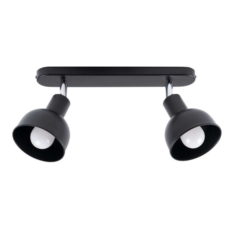 Reflektor sufitowy 2 punktowy Elba czarny - Sollux | Loftowa lampa