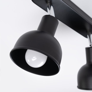 Reflektor sufitowy 2 punktowy Elba czarny - Sollux | Loftowa lampa