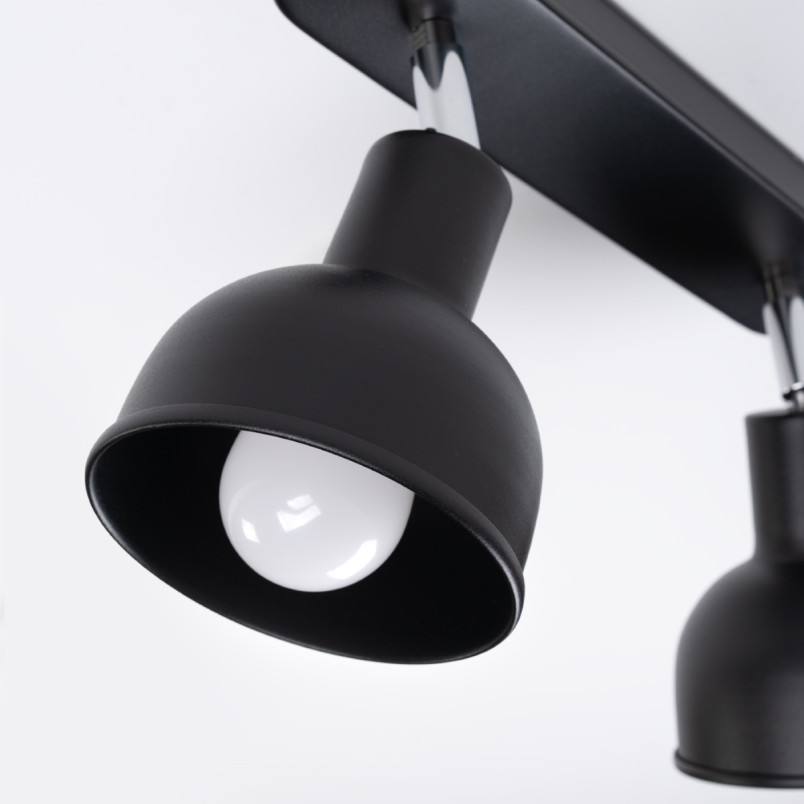 Reflektor sufitowy 2 punktowy Elba czarny - Sollux | Loftowa lampa