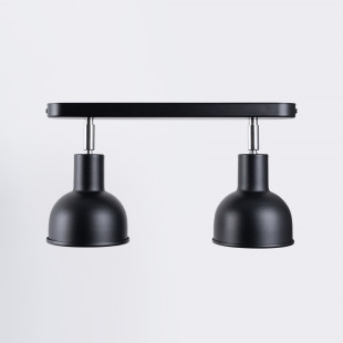 Reflektor sufitowy 2 punktowy Elba czarny - Sollux | Loftowa lampa