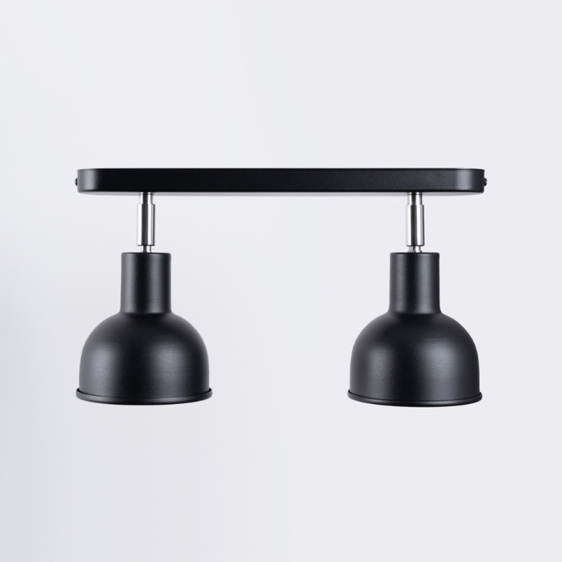 Reflektor sufitowy 2 punktowy Elba czarny - Sollux | Loftowa lampa
