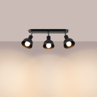 Reflektor sufitowy 3 punktowy Elba czarny - Sollux | Loft