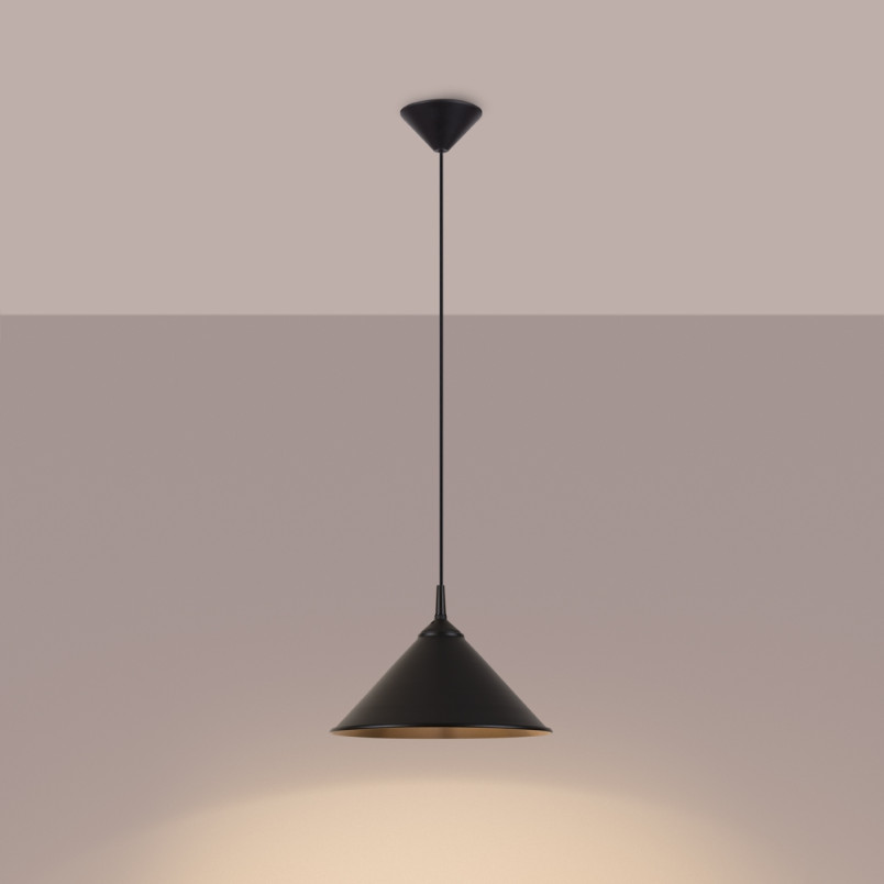 Lampa wisząca Zuma czarna - Sollux | Loftowa, metalowa