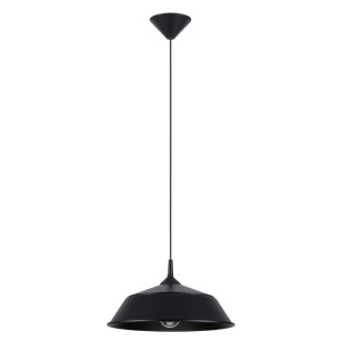 Lampa wisząca loft Sollux Frika | Metalowa, Czarna, 34cm