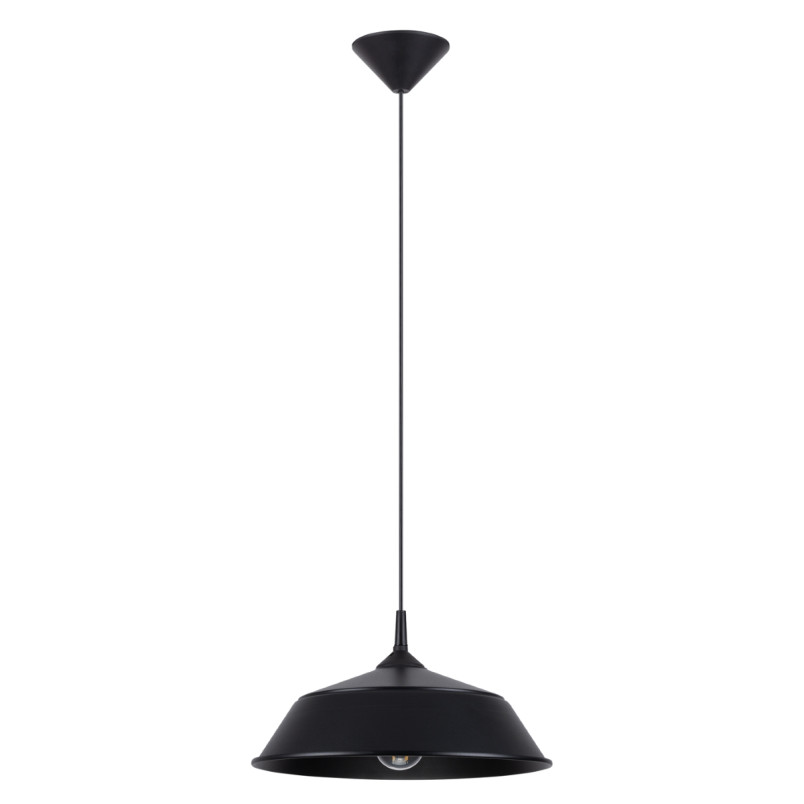 Lampa wisząca loft Sollux Frika | Metalowa, Czarna, 34cm