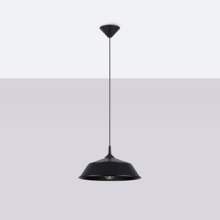 Lampa wisząca loft Sollux Frika | Metalowa, Czarna, 34cm