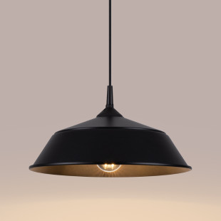 Lampa wisząca loft Sollux Frika | Metalowa, Czarna, 34cm