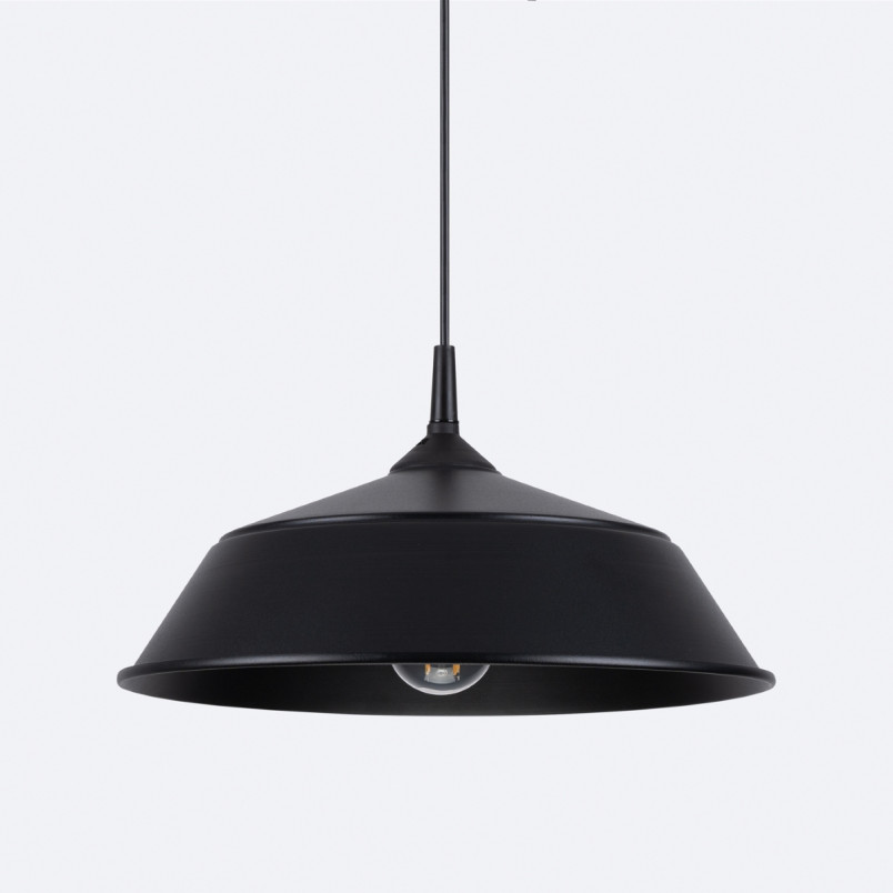 Lampa wisząca loft Sollux Frika | Metalowa, Czarna, 34cm
