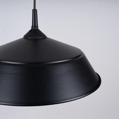 Lampa wisząca loft Sollux Frika | Metalowa, Czarna, 34cm