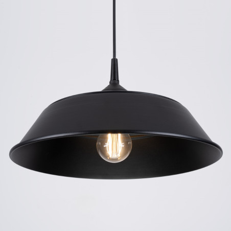 Lampa wisząca loft Sollux Frika | Metalowa, Czarna, 34cm