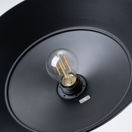 Lampa wisząca loft Sollux Frika | Metalowa, Czarna, 34cm