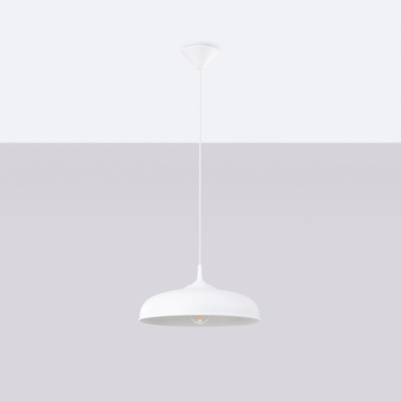 Lampa wisząca loft biała Sollux Gina 38cm - Sklep Sollux