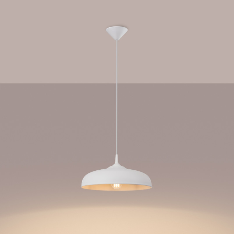 Lampa wisząca loft biała Sollux Gina 38cm - Sklep Sollux