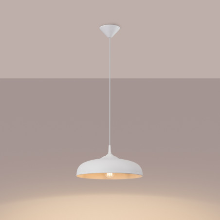 Lampa wisząca loft biała Sollux Gina 38cm - Sklep Sollux