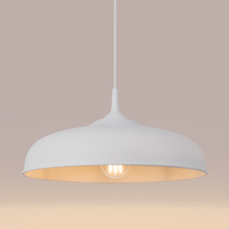Lampa wisząca loft biała Sollux Gina 38cm - Sklep Sollux
