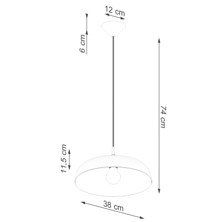 Lampa wisząca loft biała Sollux Gina 38cm - Sklep Sollux