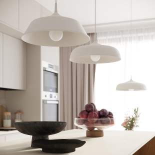 Lampa wisząca loft biała Sollux Gina 38cm - Sklep Sollux