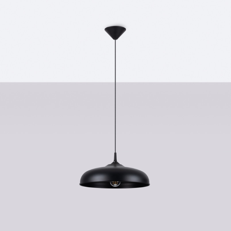 Lampa wisząca loft Sollux Gina | Czarna, metalowa | Sklep