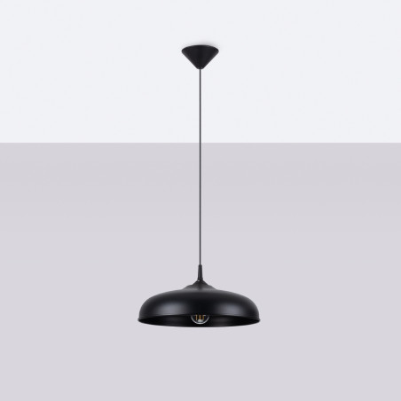 Lampa wisząca loft Sollux Gina | Czarna, metalowa | Sklep