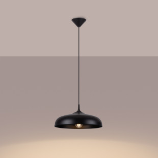 Lampa wisząca loft Sollux Gina | Czarna, metalowa | Sklep