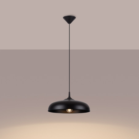 Lampa wisząca loft Sollux Gina | Czarna, metalowa | Sklep
