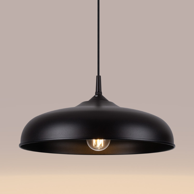 Lampa wisząca loft Sollux Gina | Czarna, metalowa | Sklep