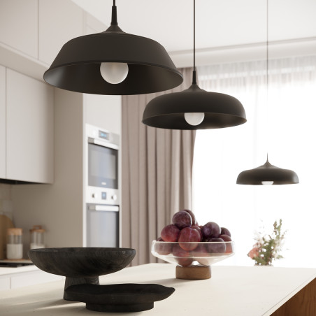 Lampa wisząca loft Sollux Gina | Czarna, metalowa | Sklep