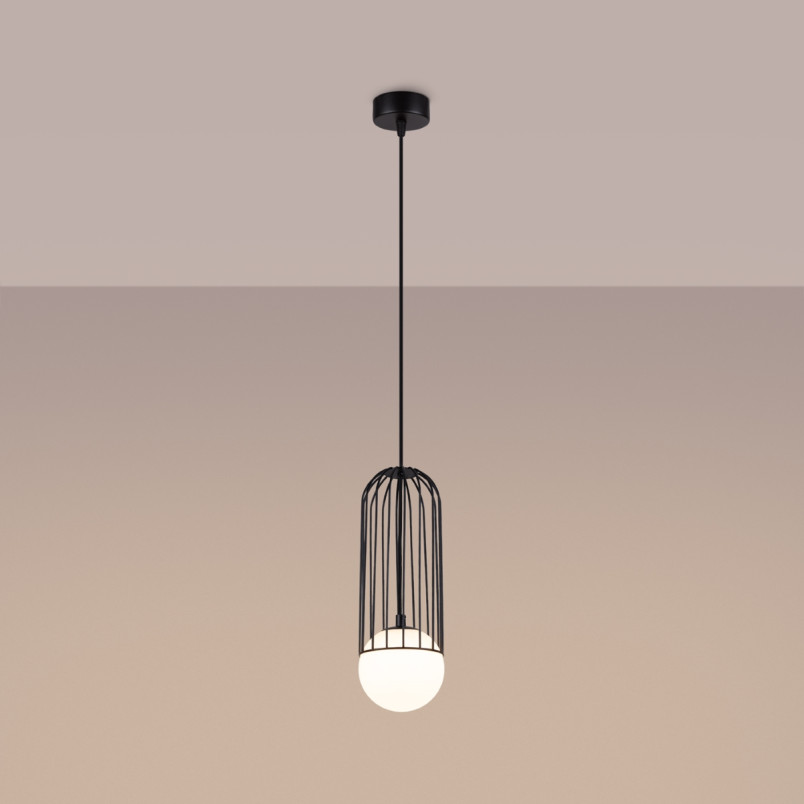 Lampa wisząca Brina Sollux - Kula szklana, metalowa | Sklep Sollux