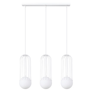 Lampa wisząca 3 kule biała Sollux Brina Long 54cm - Sklep Lamp