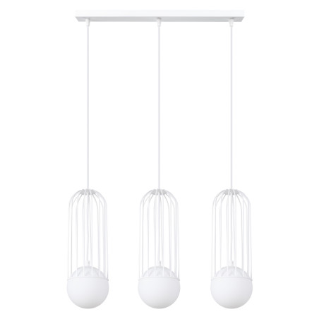 Lampa wisząca 3 kule biała Sollux Brina Long 54cm - Sklep Lamp