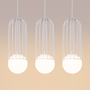 Lampa wisząca 3 kule biała Sollux Brina Long 54cm - Sklep Lamp