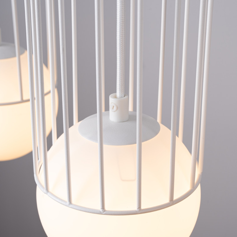 Lampa wisząca 3 kule biała Sollux Brina Long 54cm - Sklep Lamp