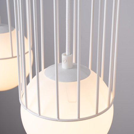 Lampa wisząca 3 kule biała Sollux Brina Long 54cm - Sklep Lamp