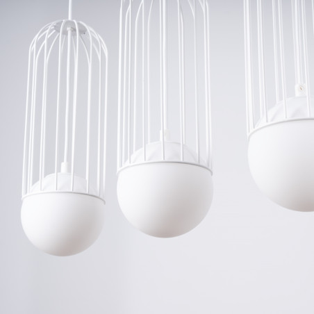 Lampa wisząca 3 kule biała Sollux Brina Long 54cm - Sklep Lamp