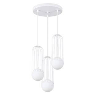 Lampa wisząca Brina Round 3 kule biała Sollux | Sklep z lampami